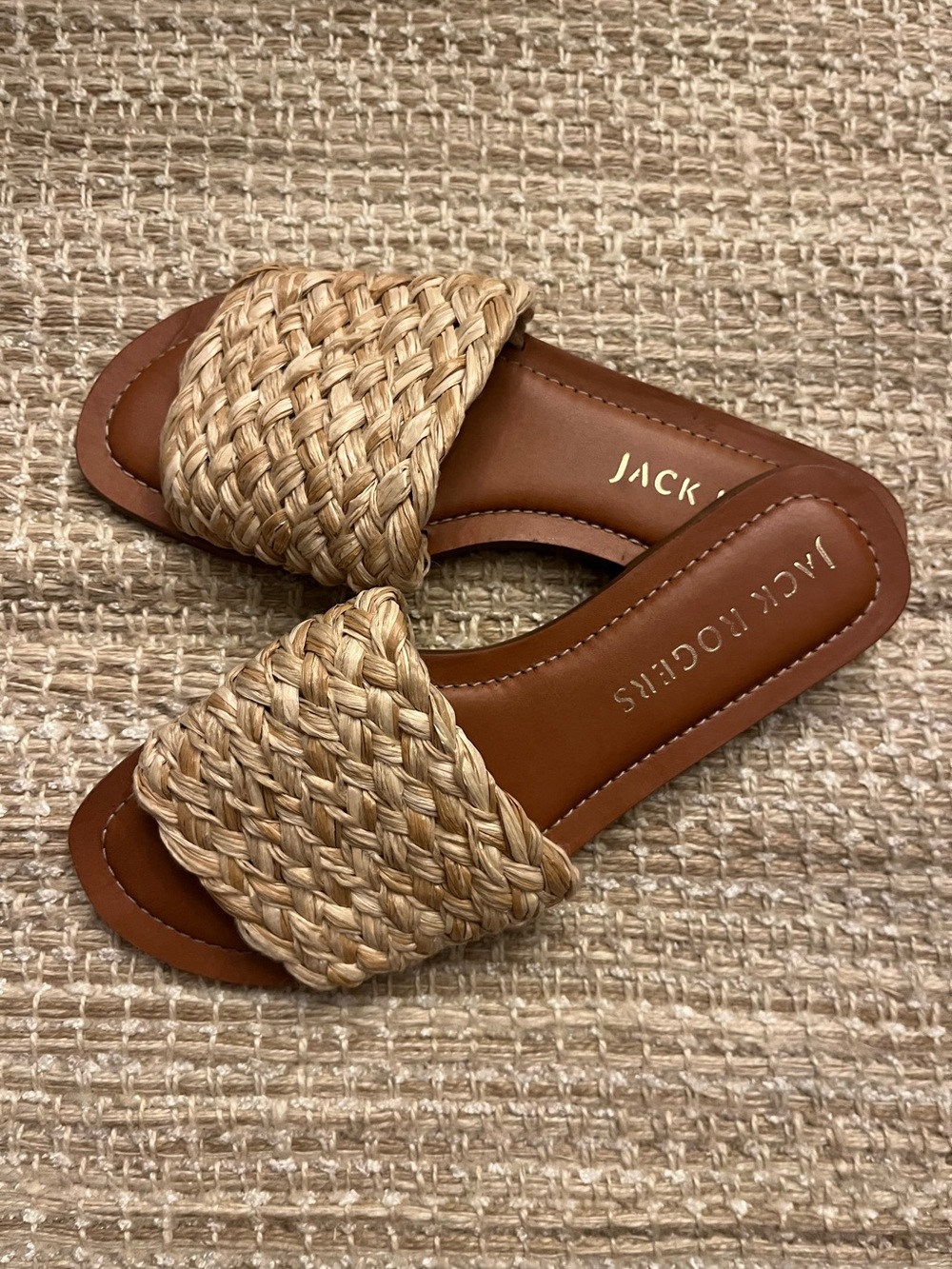 Jack Rogers Sabrina Woven Slide Sandals.